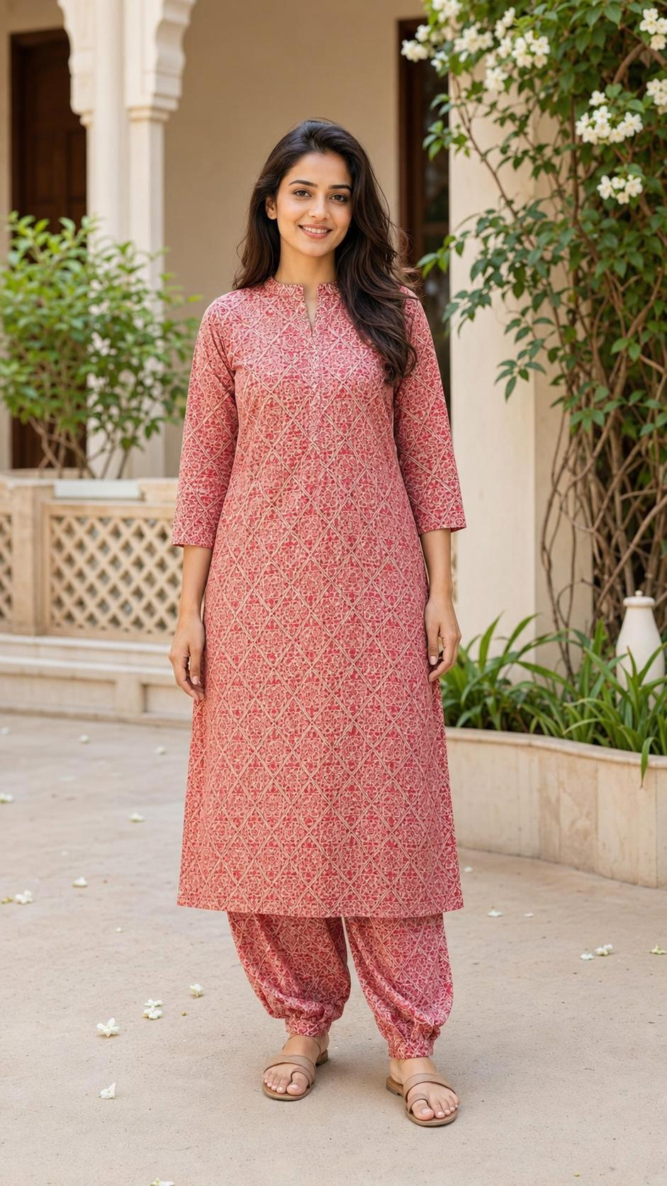 Ajrakh Print Coord Set with Afghani Pants