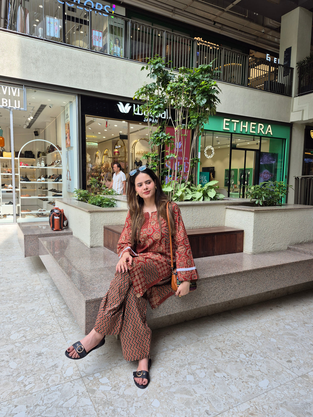 Maroon Printed Farshi Set
