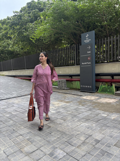 Blush Paisley Printed Kurta Set