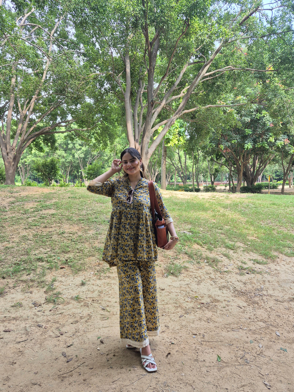 Mustard Bloom Printed Cotton Ensemble