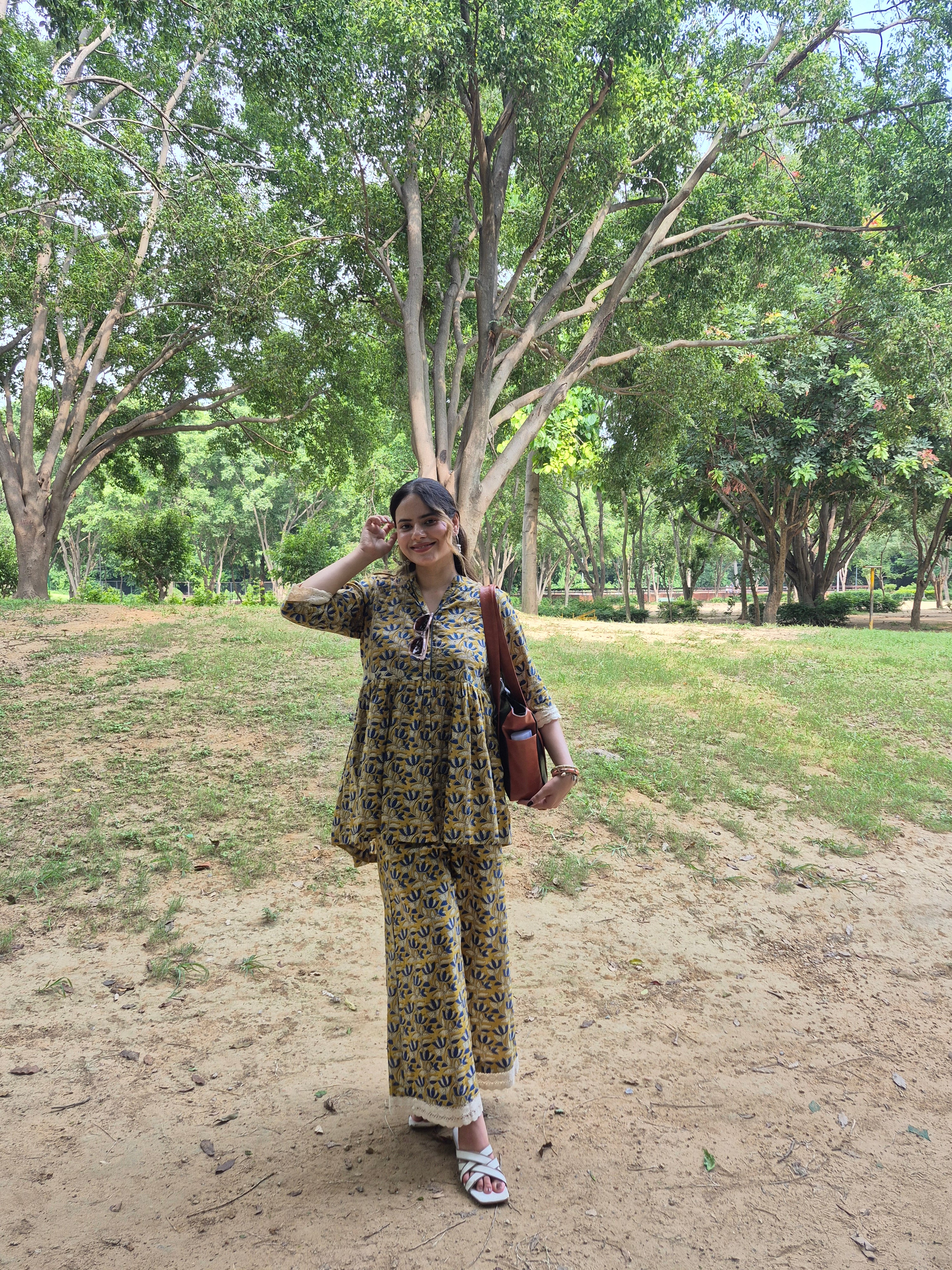 Mustard Bloom Printed Cotton Ensemble