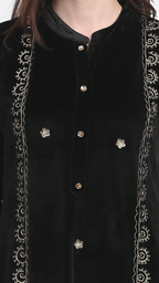 Noor Black Velvet Zari Embroidery Suit