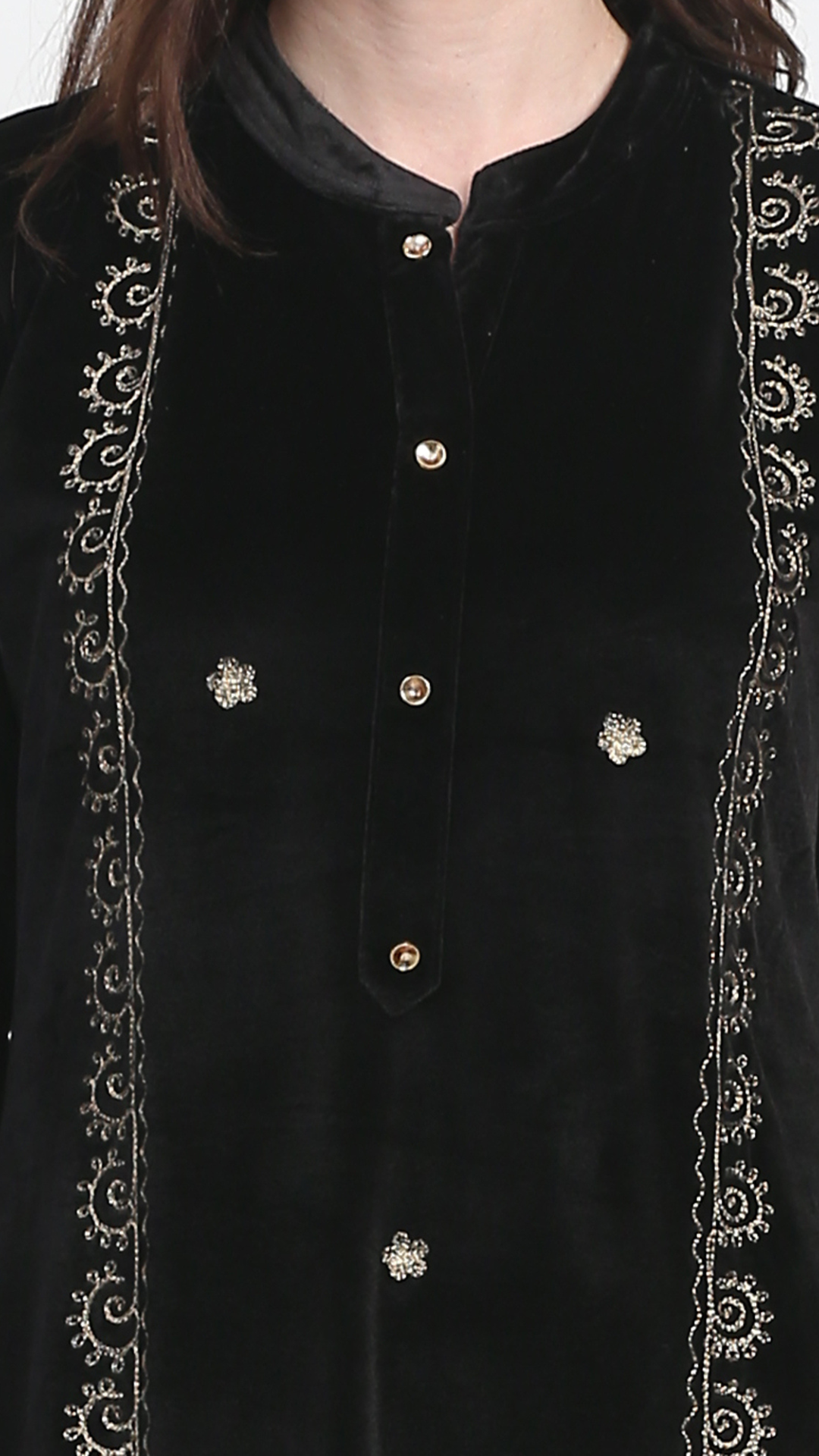 Noor Black Velvet Zari Embroidery Suit