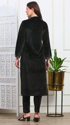 Noor Black Velvet Zari Embroidery Suit
