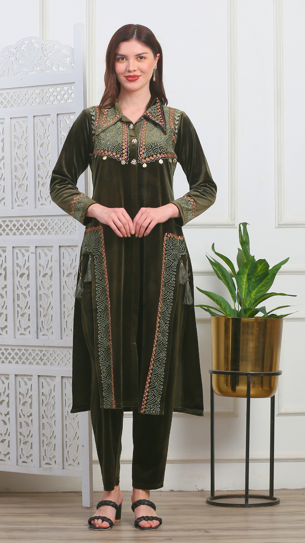 Zeba Velvet Mehndi Suit