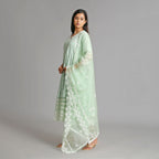 Powder Green Premium Cotton Heavy All Over Embroidery Suit Set – 3pc - Aavarana by Karnika
