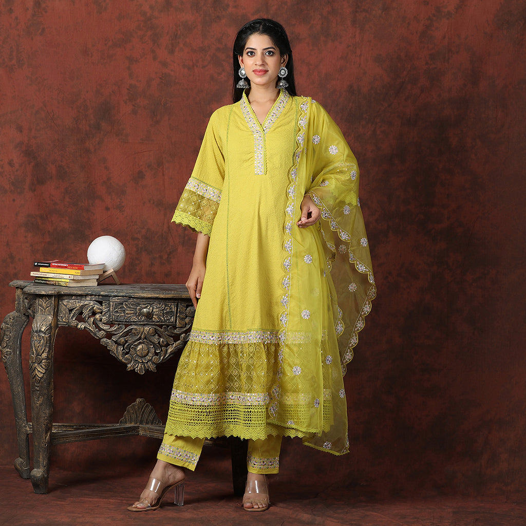 Yellow Suit - Aavarana by Karnika