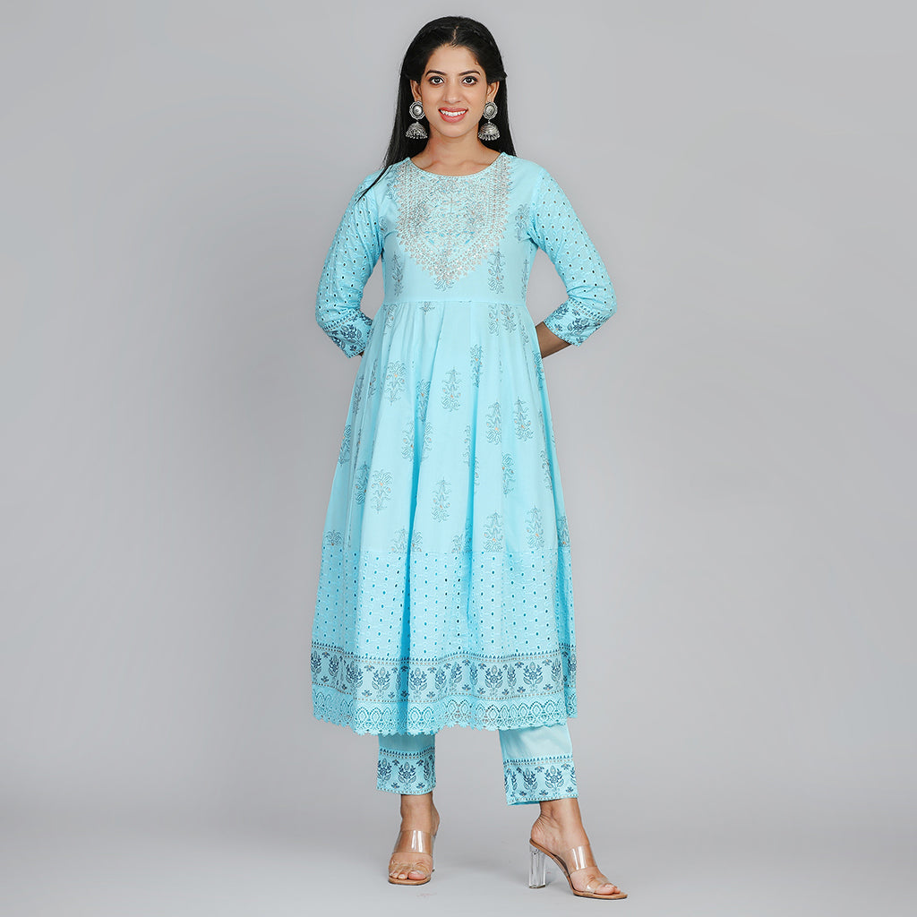 Sky Blue Suit - Aavarana by Karnika