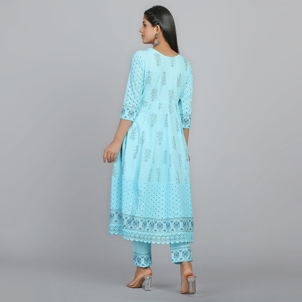 Sky Blue Suit - Aavarana by Karnika