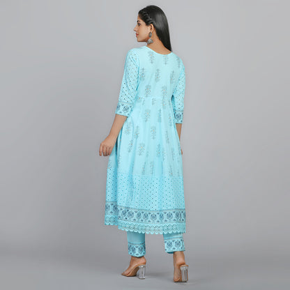 Sky Blue Suit - Aavarana by Karnika