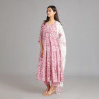 Lilac Premium Cotton Alia Suit Set with Mirror Work – 3pc - Aavarana by Karnika