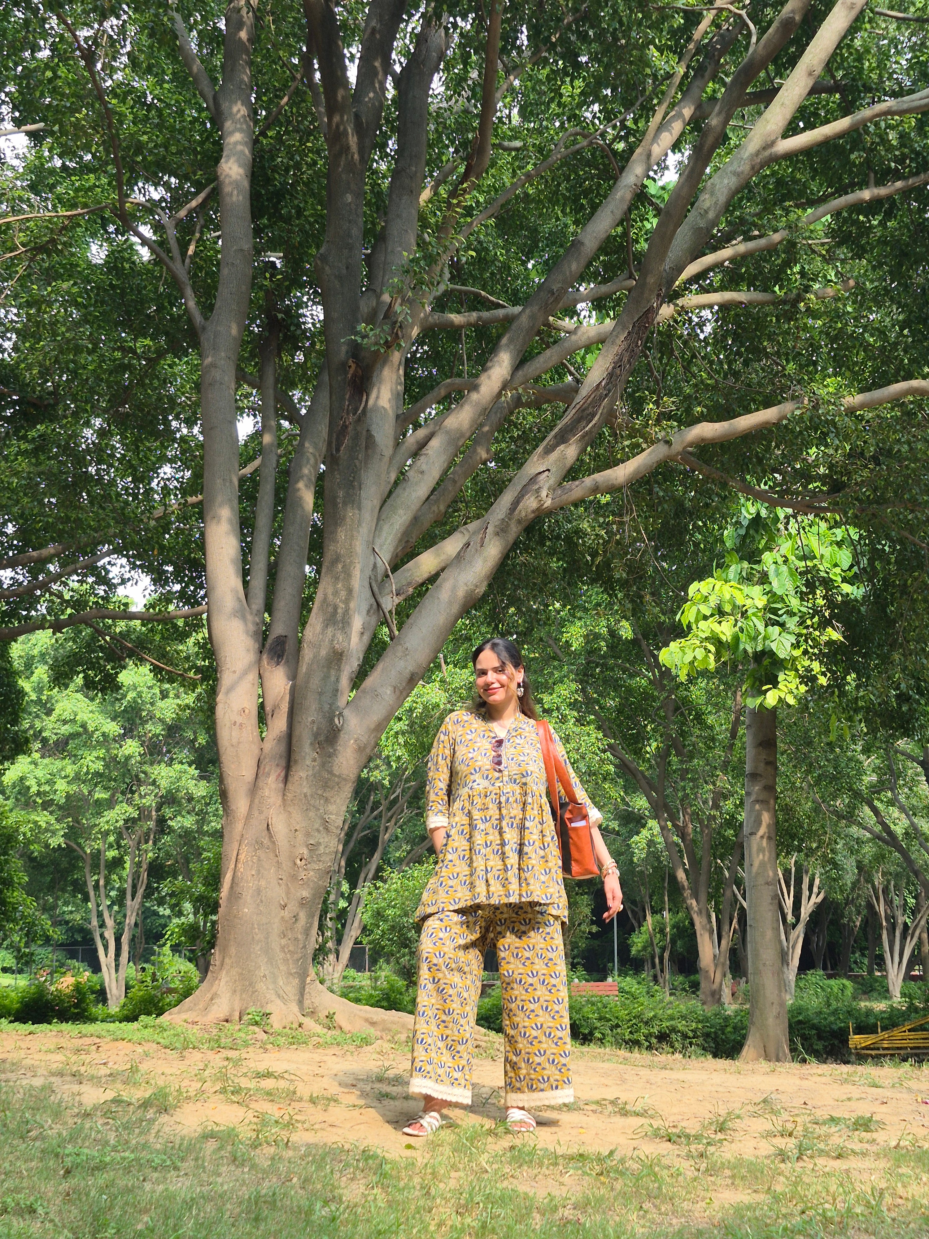 Mustard Bloom Printed Cotton Ensemble
