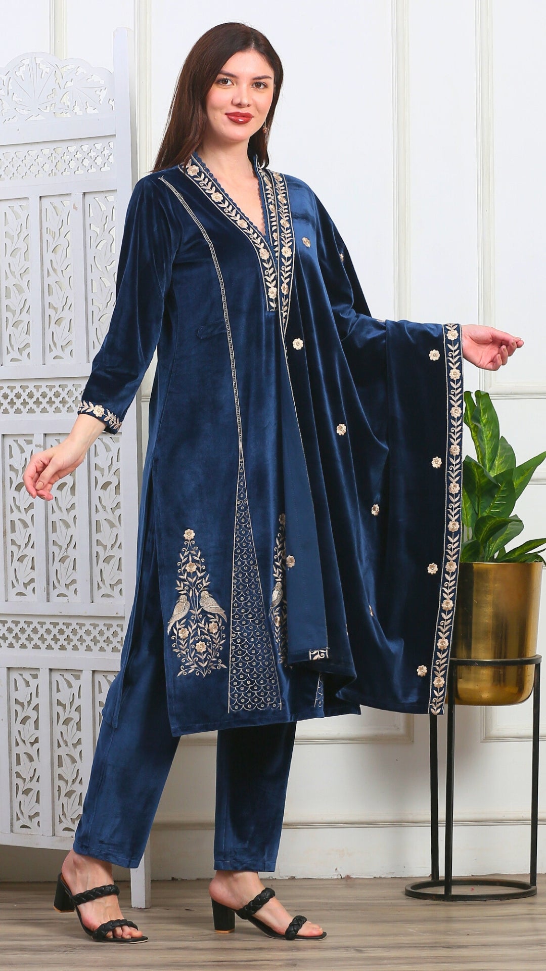 Meher Elegance Velvet Suit