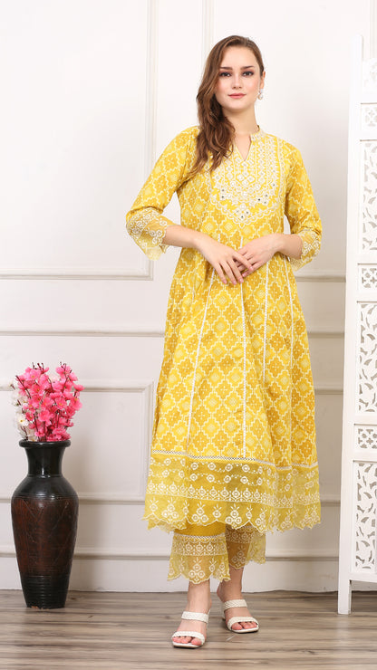 Vanika Cotton Lacework Suit Set