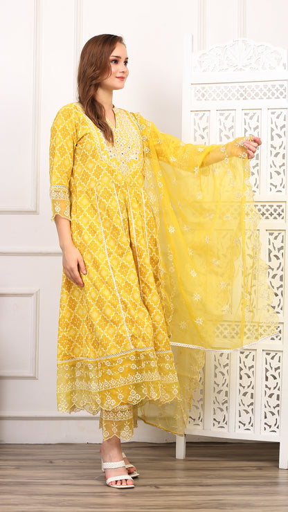 Vanika Cotton Lacework Suit Set