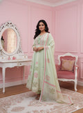 Mint Green Floral 3-Piece Cotton Suit