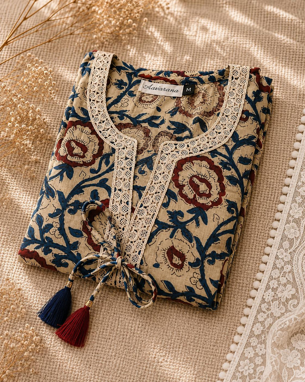 Indigo Floral Printed Cotton Set