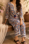 Indigo Floral Printed Cotton Set