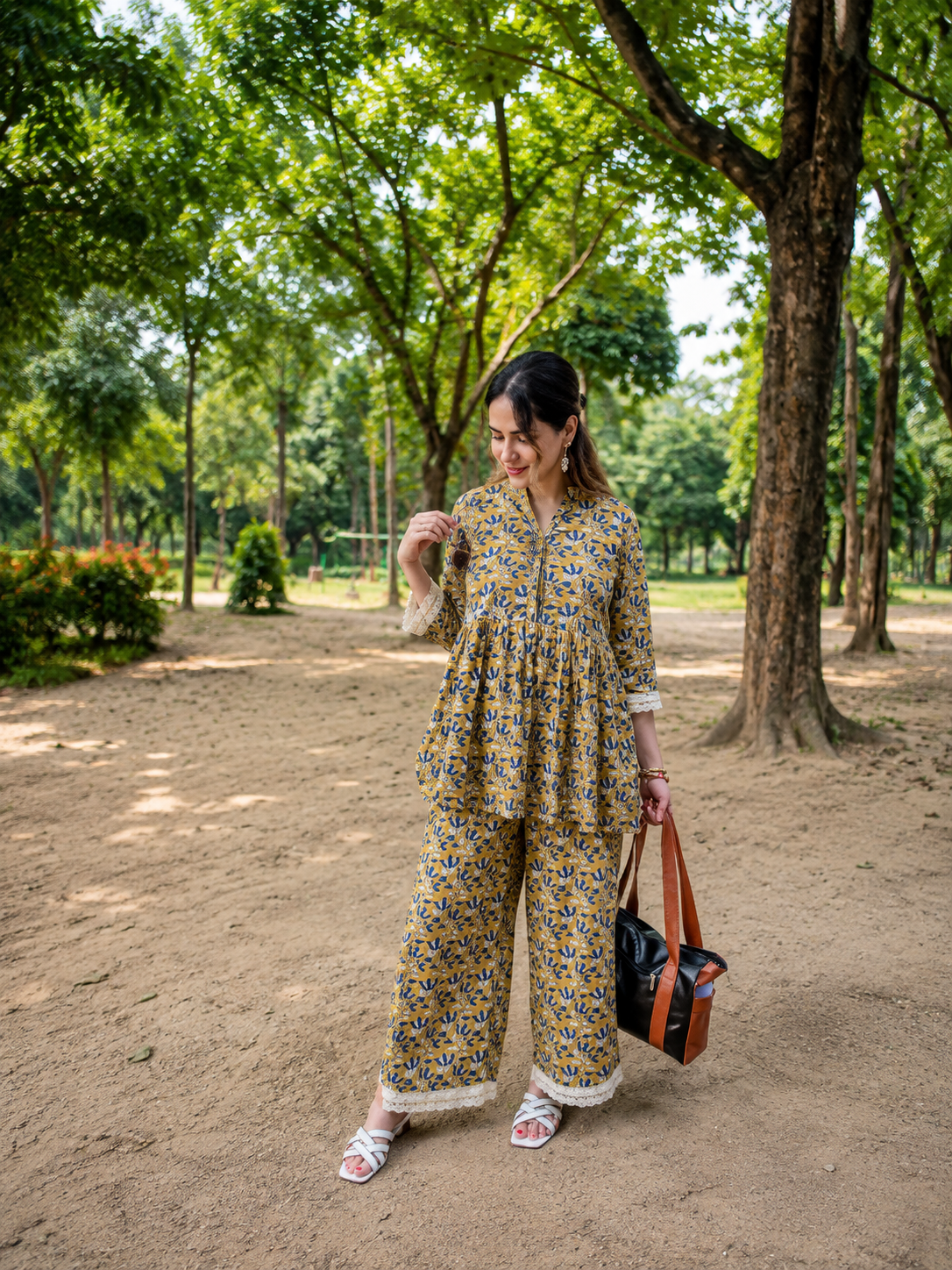Mustard Bloom Printed Cotton Co-Ord Set